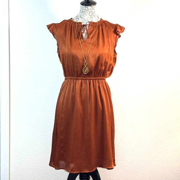 Rust Colored Sleeveless Dress - Picture 2 of 6